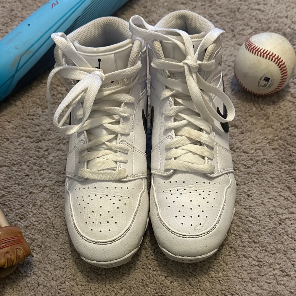 Nike Kids White and Black High-Top Sneakers